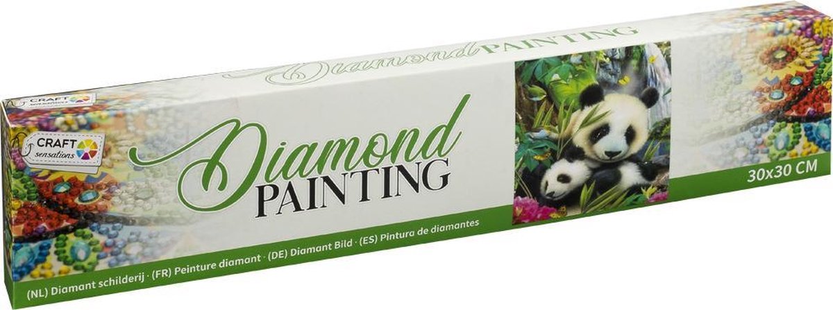 Diamond painting | Panda | Afmeting: 30 x 30 CM | Inclusief diamond painting pen | Diamond painting volwassenen